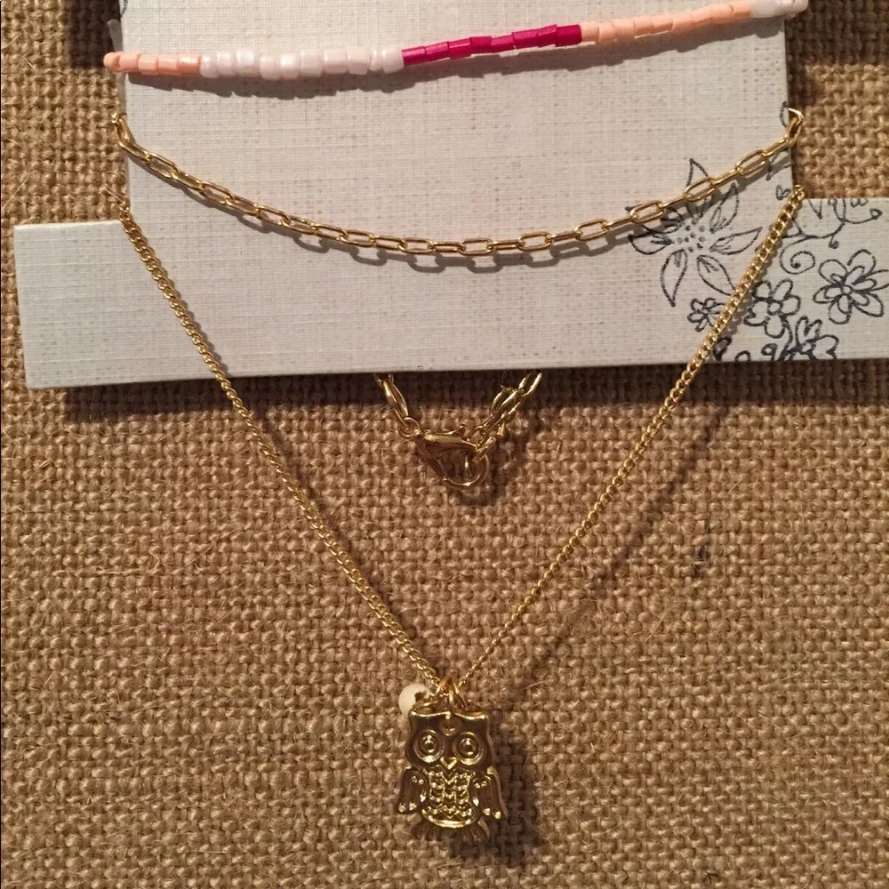 🆕 Mudd Pink & Gold Owl Bracelet Set - Picture 4 of 4
